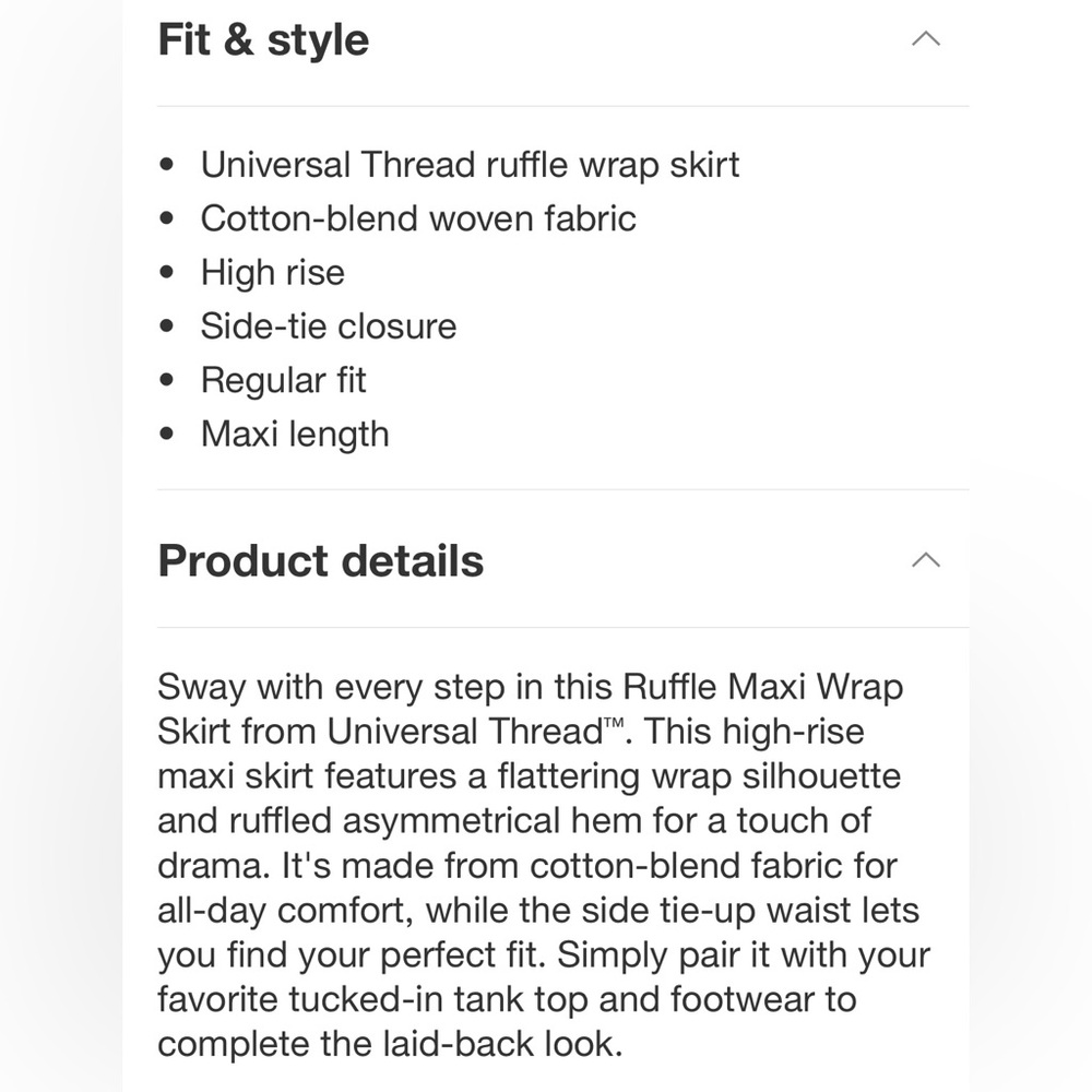 Universal Thread Ruffle Maxi Wrap Skirt - Picture 3 of 6